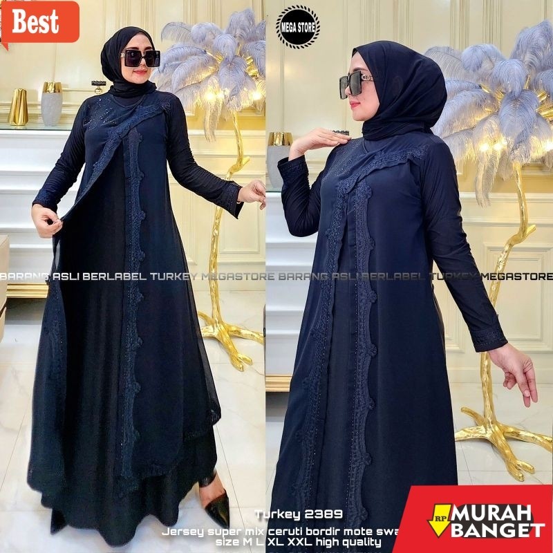 Abaya Turki Kekinian Gamis Tukey 2389 Dress Busana Muslimah By Original Mega Store