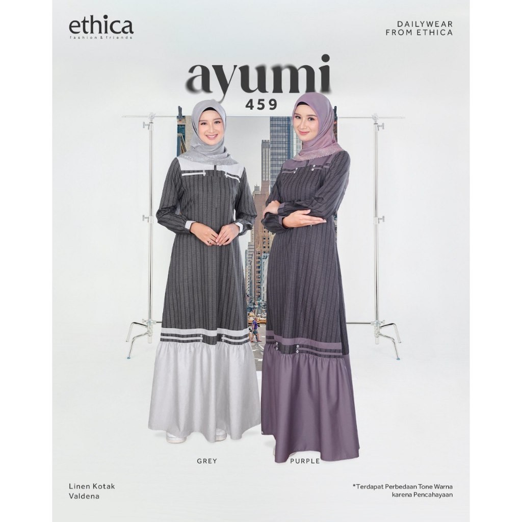 Ethica Gamis Ayumi 459 | Gamis Ethica Terbaru | Gamis Remaja | Gamis Dewasa | Gamis Kotak Kotak | Ga