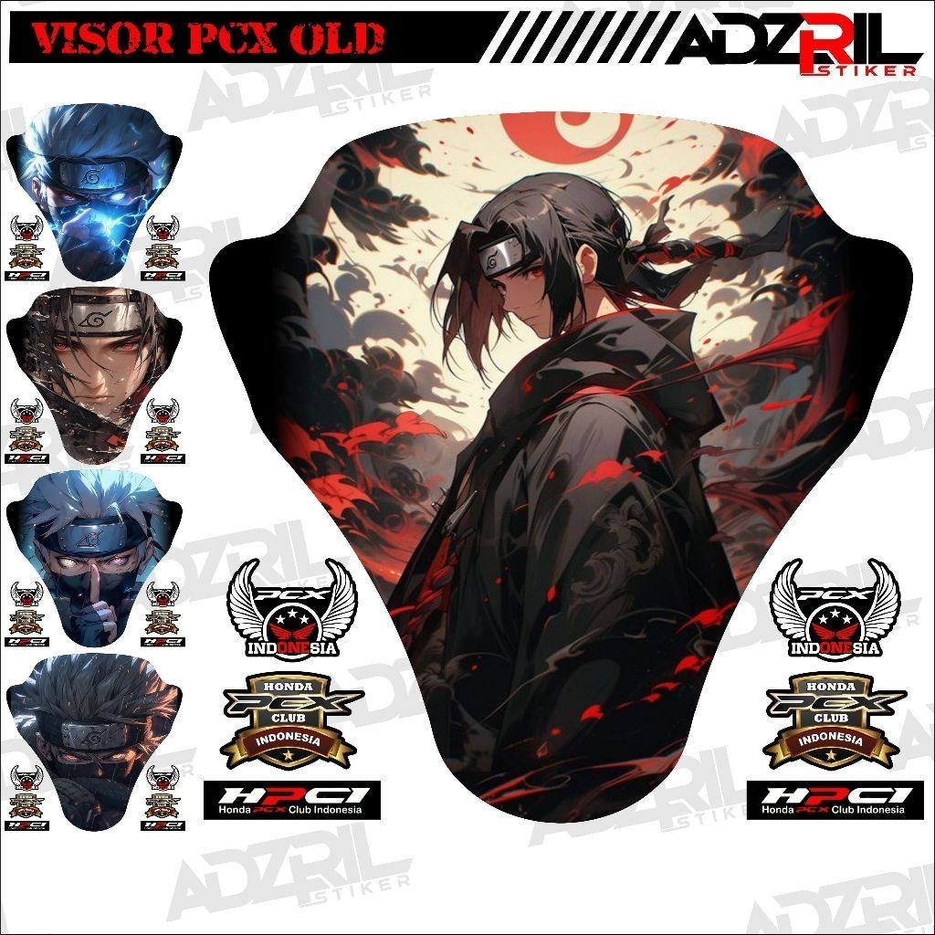 Stiker visor Winshield HONDA PCX 150 OLD GAMBAR SASUKE KEREN  (025) / stiker  Winshield  gambar  NAR