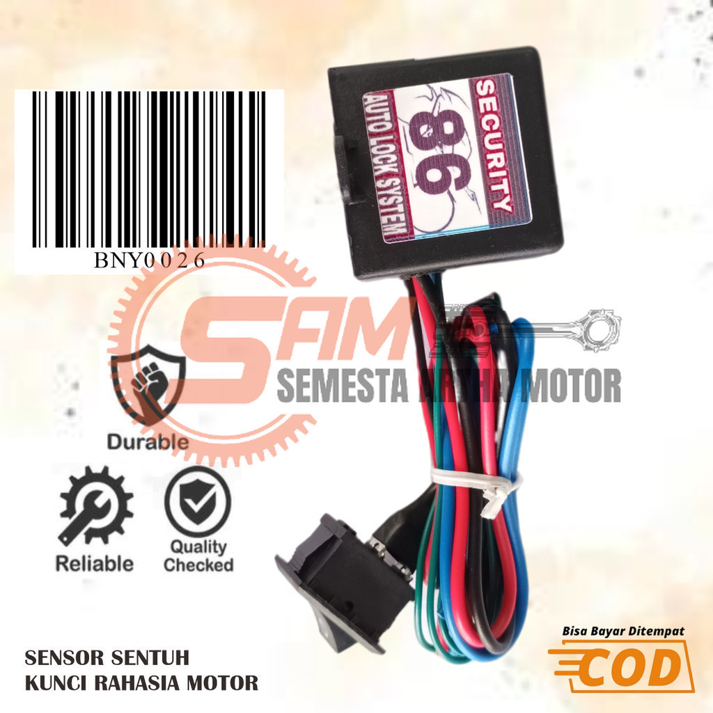 Kunci Rahasia Sensor Sentuh Security Auto Lock Alarm Motor Anti Maling
