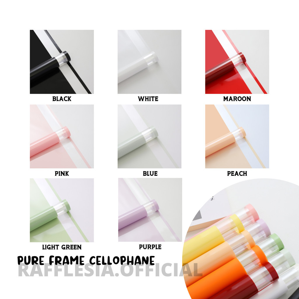 

[5 LEMBAR] Flower Wrapping Pure Frame Cellophane Waterproof Kertas Bunga Buket Florsit Wrapping