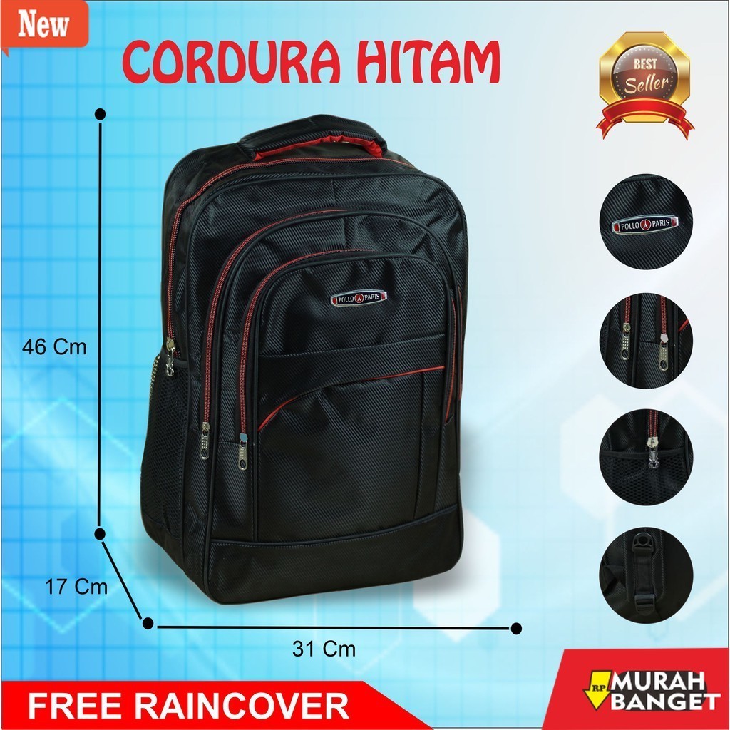 Tas Ransel Pria Kekinian Tas Ransel Laptop Hitam Backpack Sekolah Kuliah Kerja Pria Wanita Besar Kua
