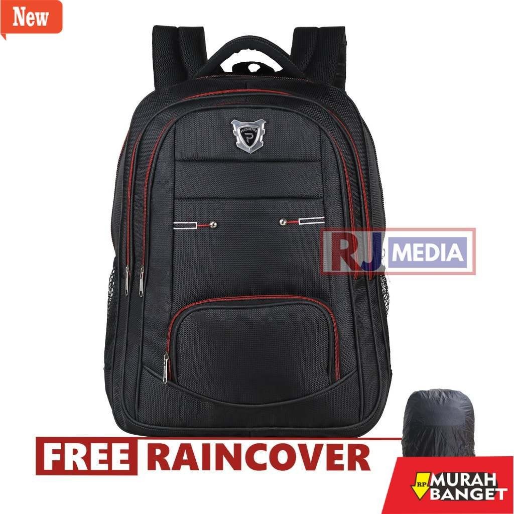 Tas Ransel Pria Kekinian [ Bisa COD ] Ransel Laptop In Kerja Pria Polo Alfito Biru Motif Tebal Merah
