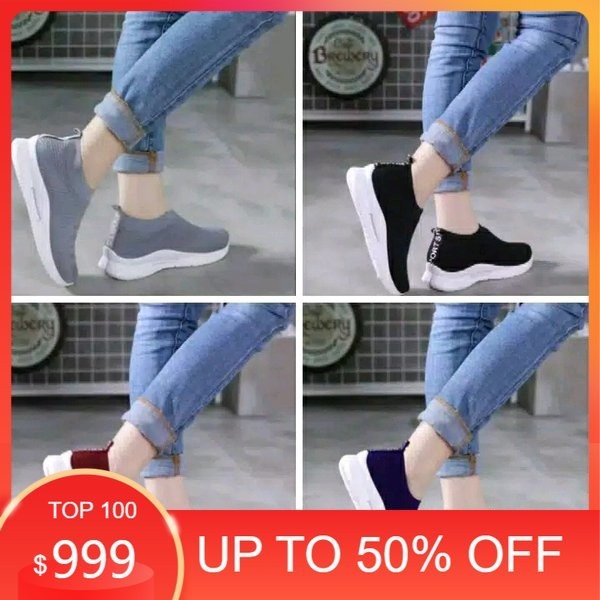 NEW - Sepatu Wanita Korea Vegasus Sepatu Slip On Wedges Wanita Vegasus Sepatu Kets Kasual Anak Cewek