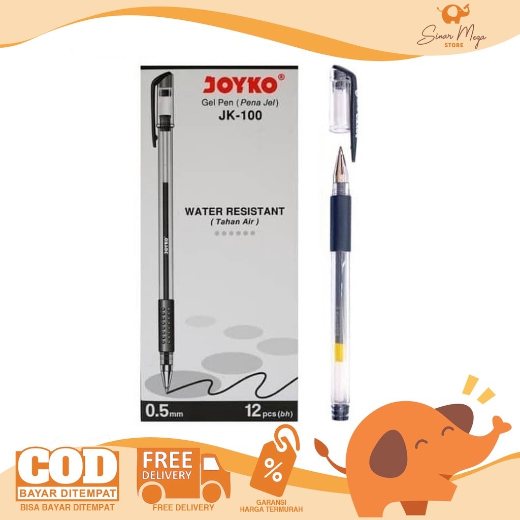 

DIJUAL LUSINAN Joyko Pulpen Gel Pen JK-100 Hitam Pena Murah Berkualitas