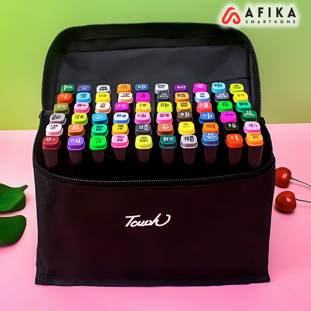 

Spidol Warna Dual Side Fine Art Brush Art Marker Set 120 Warna