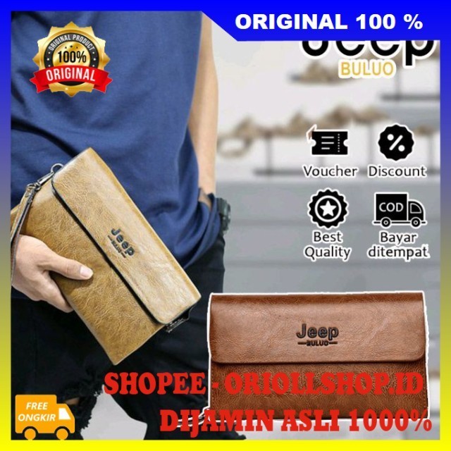 Dompet Clutch Jeep Handbag Premium Import Dompet Branded Pria Wanita Tas Tangan Premium 100% ASLI