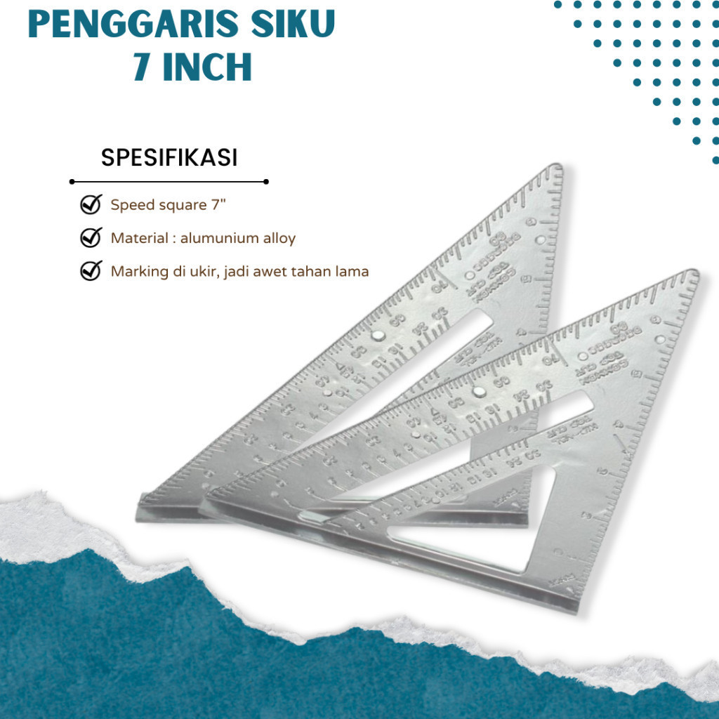

PROMO Penggaris Segitiga Sudut 7" Apeed Square Penggaris Tukang Segitiga Sudut Siku Geser Aluminium
