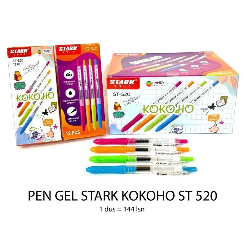 

Pulpen Gel Stark KOKOHO ST-520 ( 1pak/12pcs )
