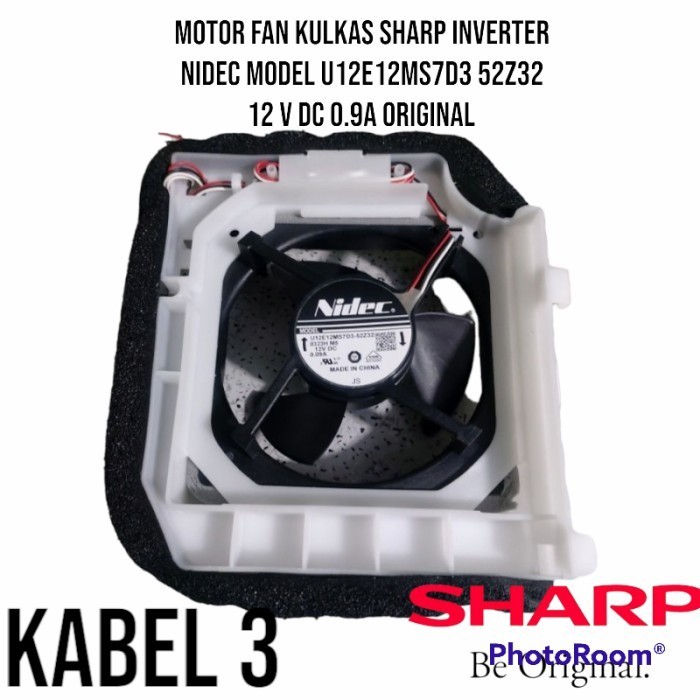MF99 Motor fan Kulkas sharp inverter Nidec Model U12E12MS7D352z3212v Dc ori