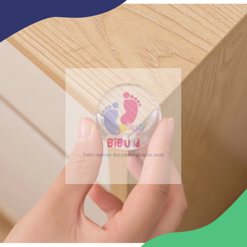BIBU id Pelindung siku pelindung Sudut Meja Oval Transparan / Pengaman Siku Silicone Bening Karet 3M