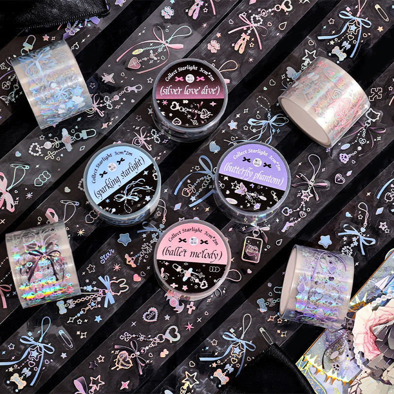 

[HARU] Collecting Starlight Series sticker Roll Journaling Kit Journal Scrapbook Masking Tape