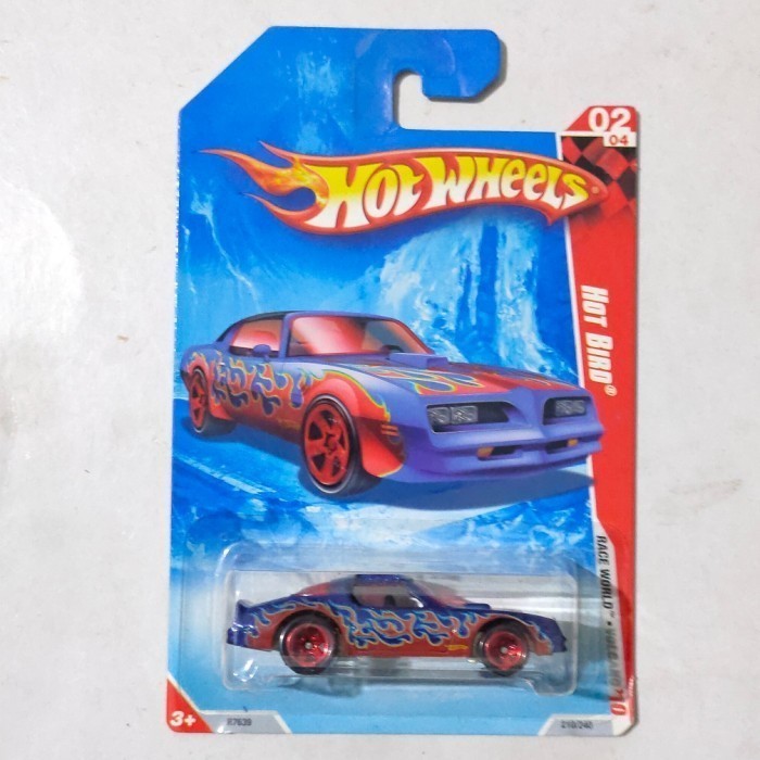 Hotwheels Hot Bird 77 Pontiac Firebird biru flame 2010 Race World