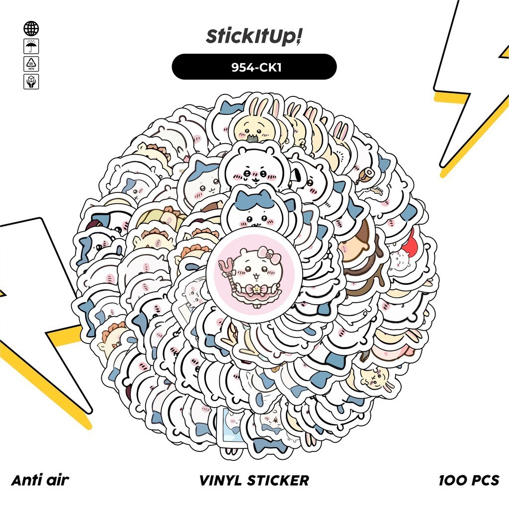 

COD✨ 100 Pcs Stiker Pack Kucing Chibi Lucu Aesthetic Vynil Waterproof untuk Freebies Sticker Buku Journal Casing HP Laptop