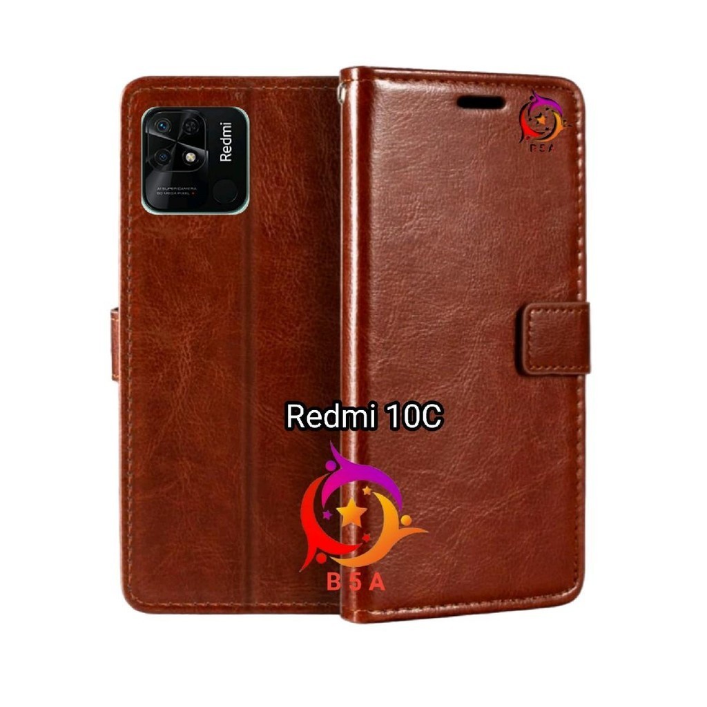 Case XIAOMI REDMI 10C Flip Cover Wallet Leather Casing Dompet Kulit ( Case REDMI 10C ) Slot Card War