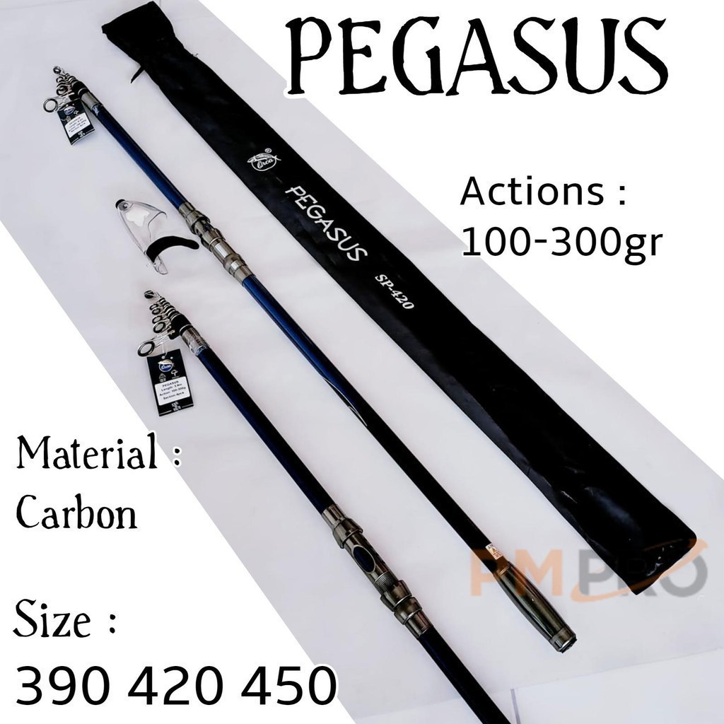 Orca Pegasus 390 420 450 Cw 100-300gr Joran Pancing Surf Fishing Pasiran Bahan High Carbon Model Ant