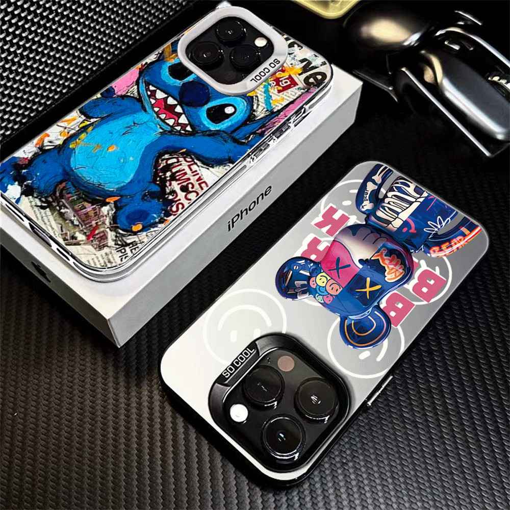 Blue Casing Ponsel Buram IMD Untuk IPhone 15 Pro Max 15 Plus IPhone11 12 13 14 14Plus X XS Max XR SE