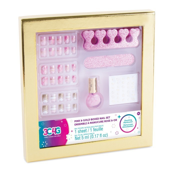 Make It Real Pink Gold Boxed Nail Set Mainan Nail Art Kuteks Anak