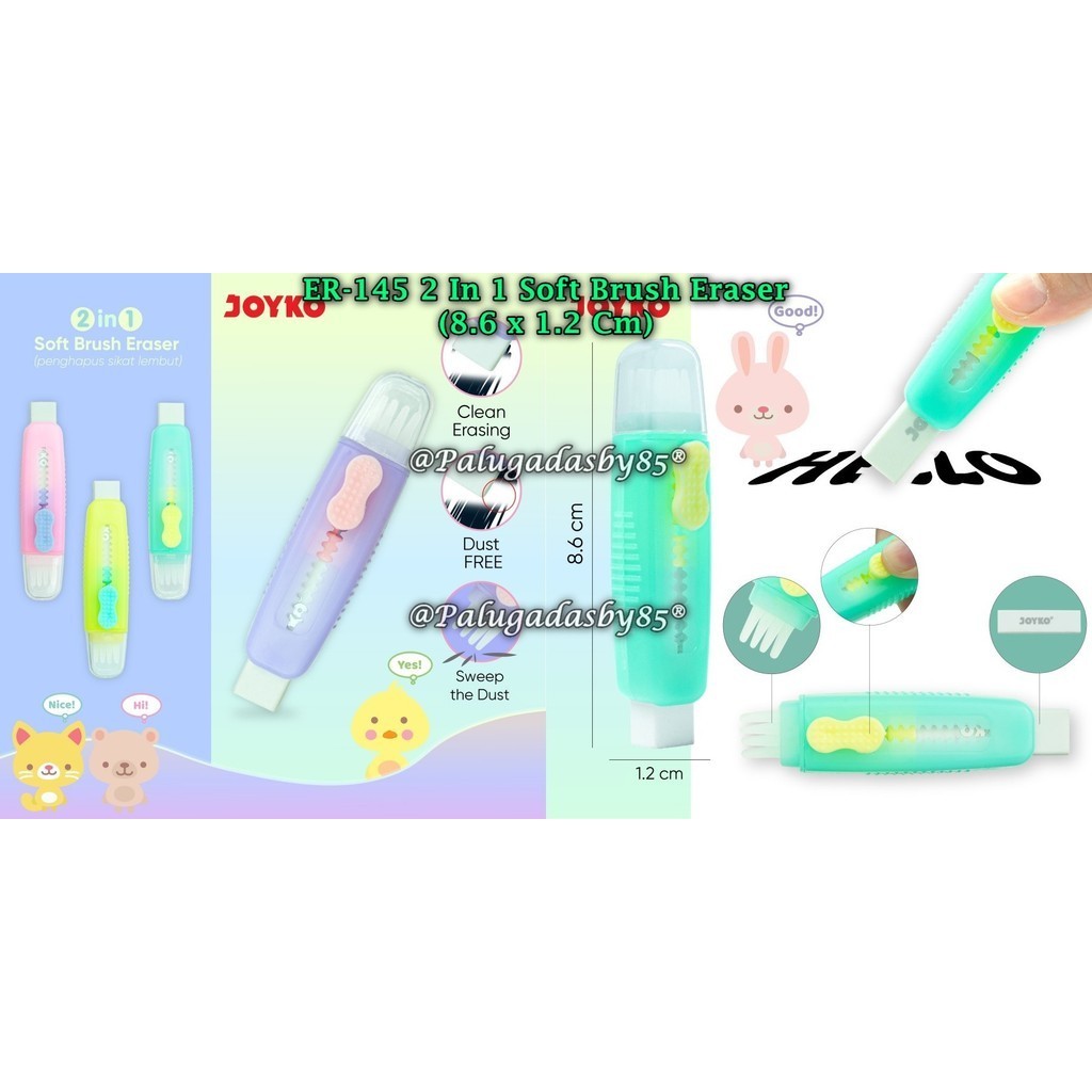 

(1 Biji) Penghapus JOYKO ER-145 2 In 1 Soft Brush Eraser / Penghapus Cutter Joyko ER-145 (1 Biji)