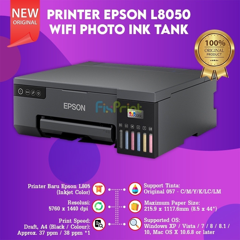 Printer Epson L8050 L 8050 L-8050 Photo Print Wifi Pengganti Printer Epson L805