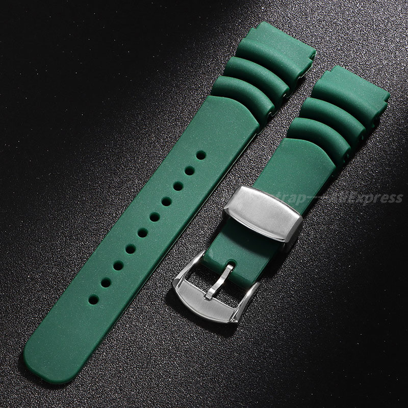20mm 22mm Silicone Wat   Band for No. 5 SKX007 SKX009 SRP777J1 Prospex Waterproof Diving Rubber Brac