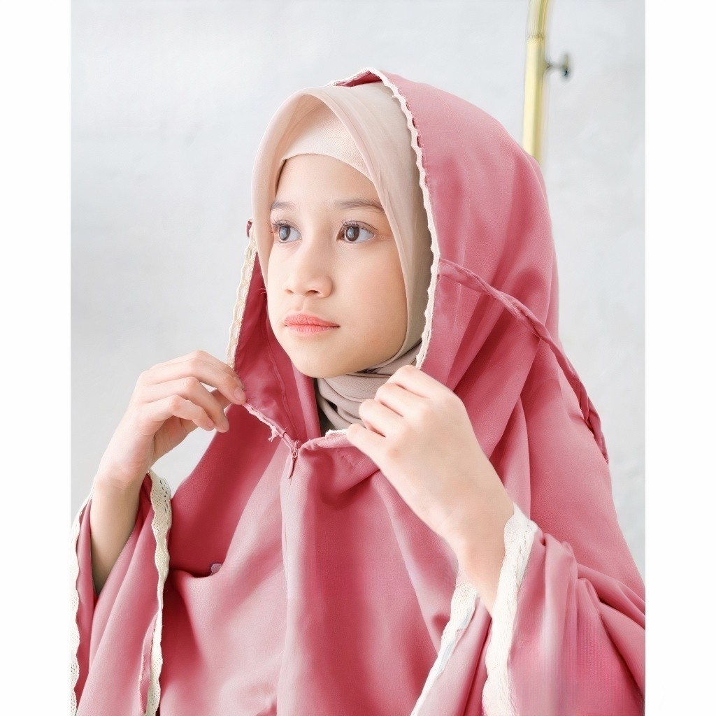 MUKENA ANAK AZZURA TRAVELING 2 IN 1 FATIMAH KATUN FREE TAS SAJADAH AMPLOP-MUKENA AZZURA