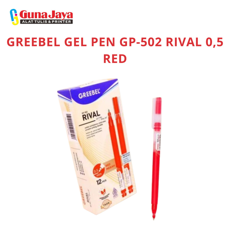 

GREEBEL GEL PEN GP-502 RIVAL 0,5 RED (SATU SET 12PCS)