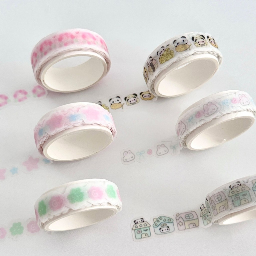 

Shaped Washi Tape Colorful Stripes Sticker Tape Cute Foil Decorative Journal Planner Doodle Tape INS Style Masking Tape