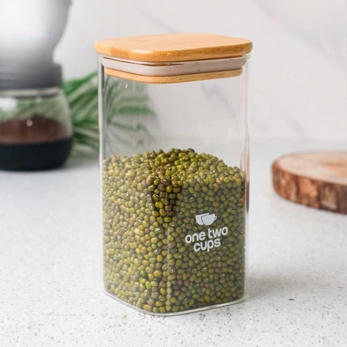 Toples Kaca Kedap Udara Besar Kecil Estetik Tutup Kayu Unik Lebaran - Nasfi Store