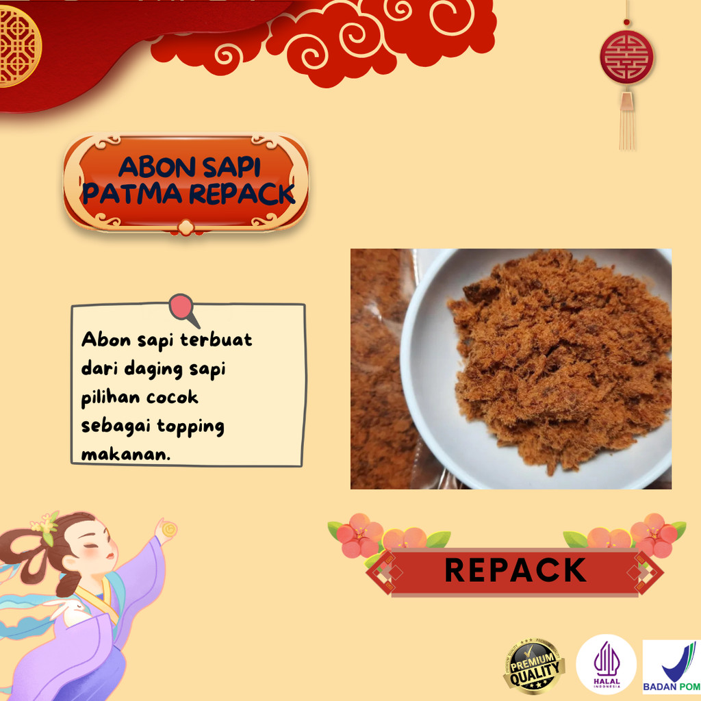 

Abon Sapi Patma Repack [50GR, 100GR, 250GR, 500GR]