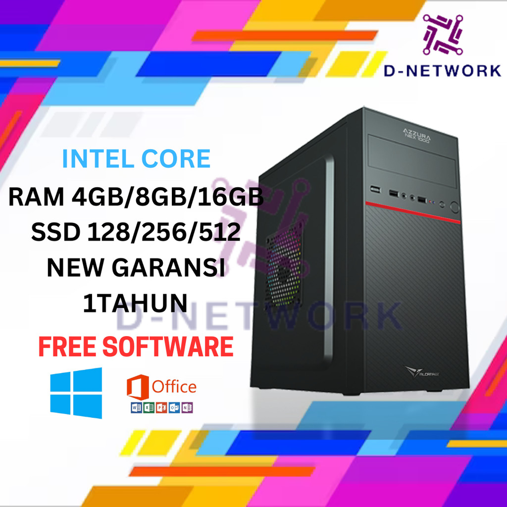 KOMPUTER KANTOR CORE I3 PC RAKITAN LENGKAP FULL SET BARU