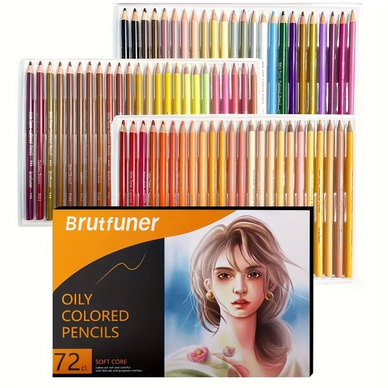 

Brutfuner 26/50/72pcs Skin Tone Colored Pencils Oil Based Sketching Drawing Pencil Set For Beginner Artist Coloring Book Art Kit