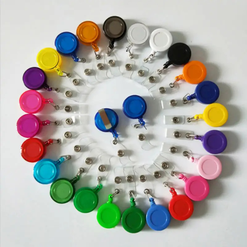 

10 Pcs/Lot Retractable Ski Pass ID Card Badge Holder Reel Pull Key Name Tag Card Holders Recoil Reels for School Office Company