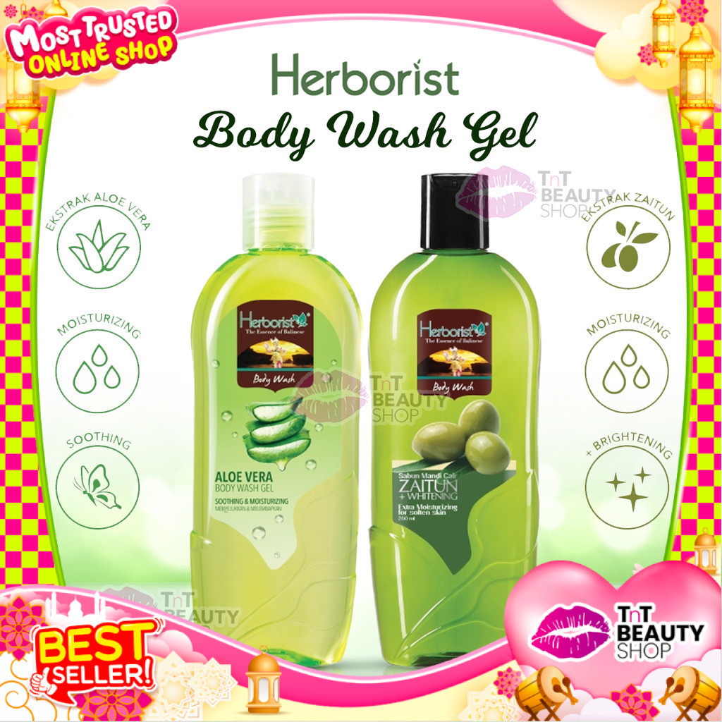 Herborist Body Wash Aloe Vera 250ml | Herboris Body Wash Zaitun 250ml | TnT Beauty Shop