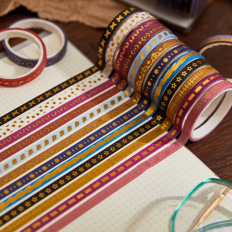 

20 Roll Label Tape Washi Warna Perunggu Untuk Dekorasi Handbook