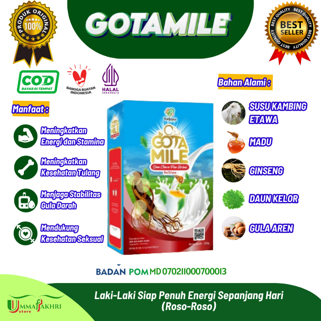 

Gotamile Susu etawa Plus Ginseng dan Gula Aren untuk vitalitas pria