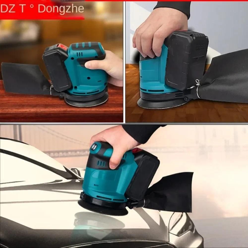 

Electric Orbital Sander 125mm Brush Motor Wood Grinder Polisher Waxing Grinding Sanding Polishing Machine for 21V Makita Battery