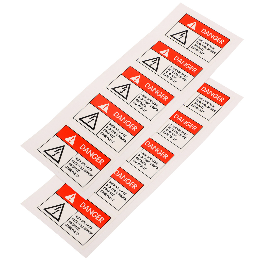 

10Pcs DANGER Warning Stickers Adhesive Backside Sign Safe Sticker Clear Large Font Text Decal adhesive warning sign