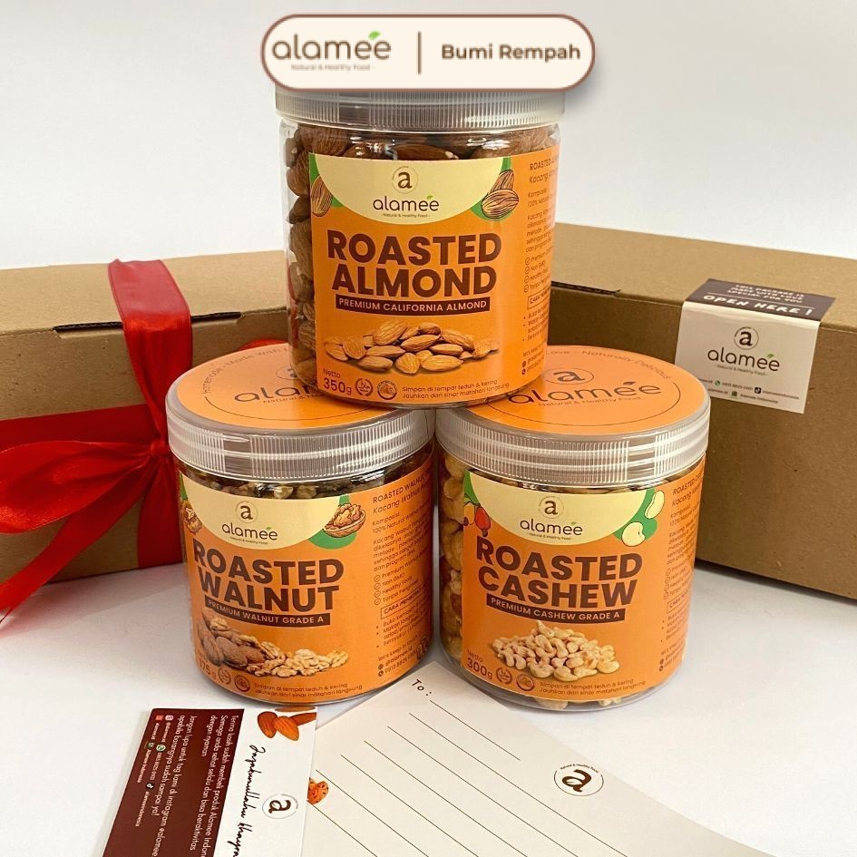 

ALAMEE Hampers Lebaran Kacang Almond Idul Fitri Ramadhan Ulang Tahun Lahiran Wedding Sakit Wisuda Bumi Rempah