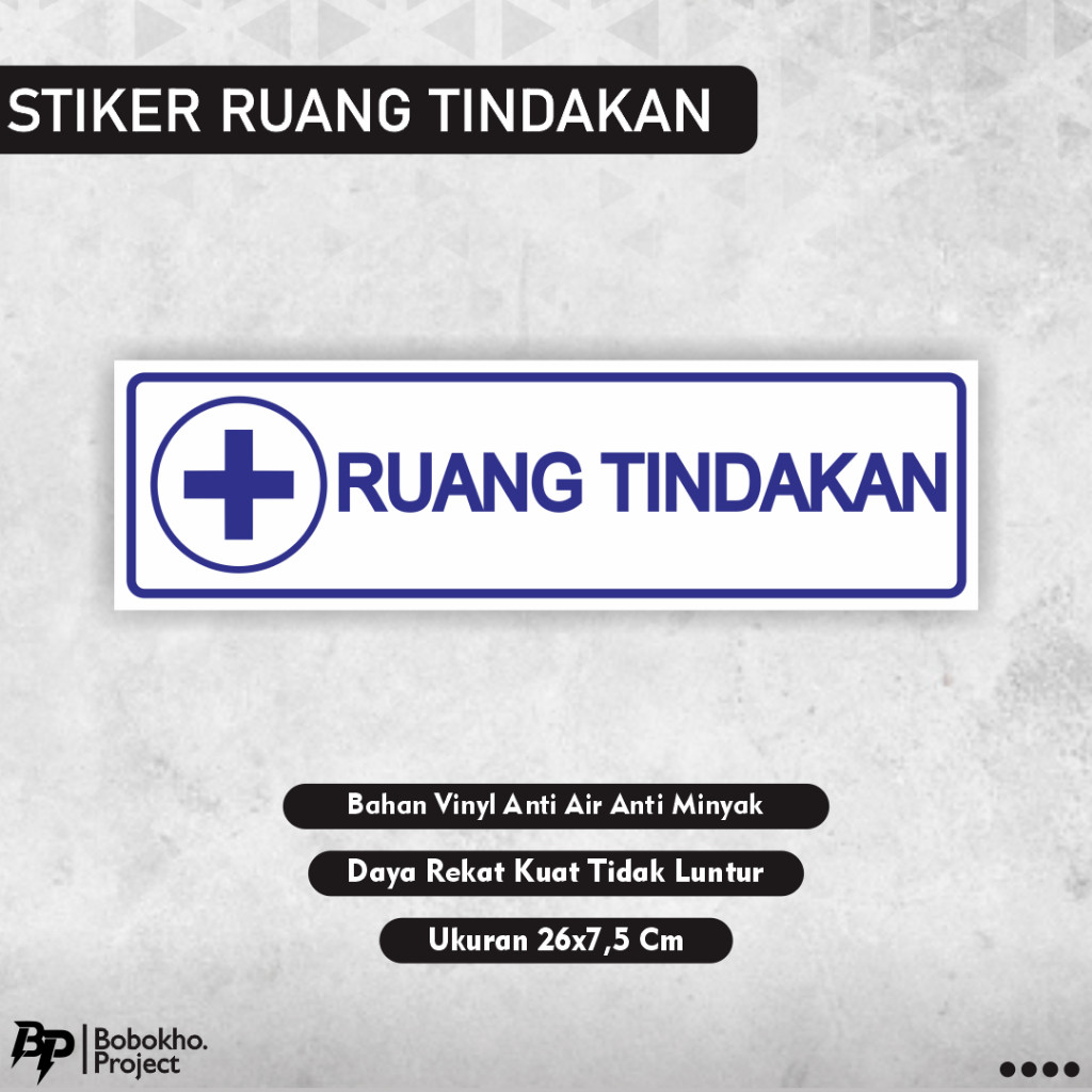 

Sign Sticker Ruang tindakan / ruang tindakan puskesmas / stiker klinik apotek / stiker rumah sakit