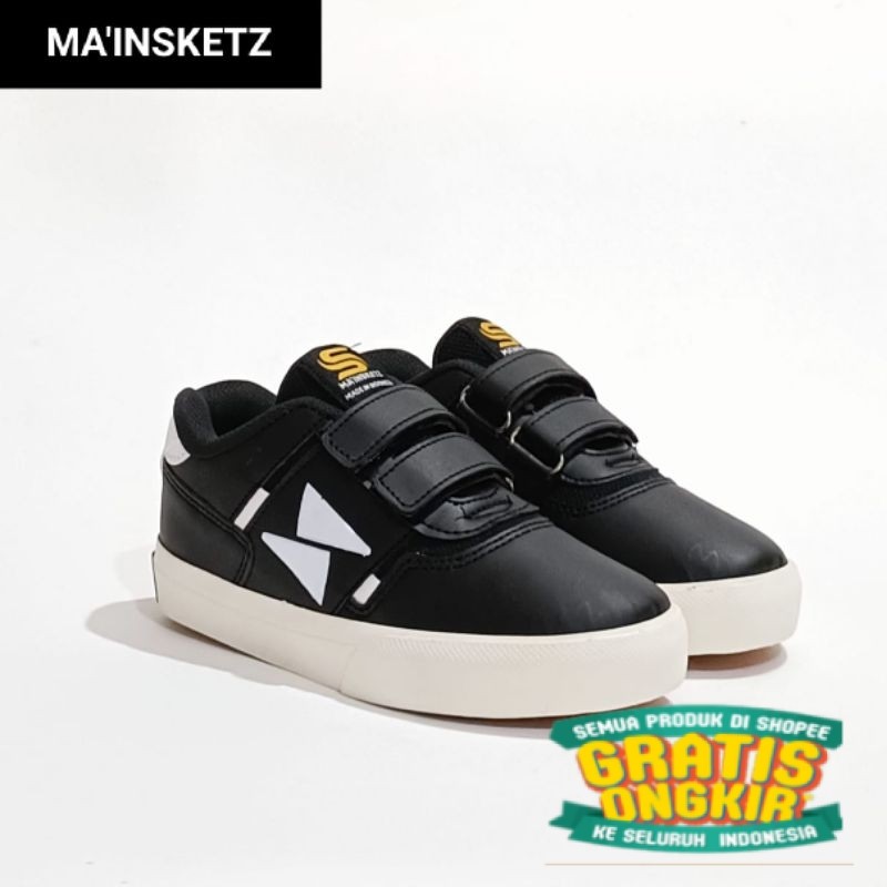 MA'INSKETZ Alnum Sepatu Anak Laki Laki Dan Perempuan Sekolah Hitam/ marun maroon merah bata maron