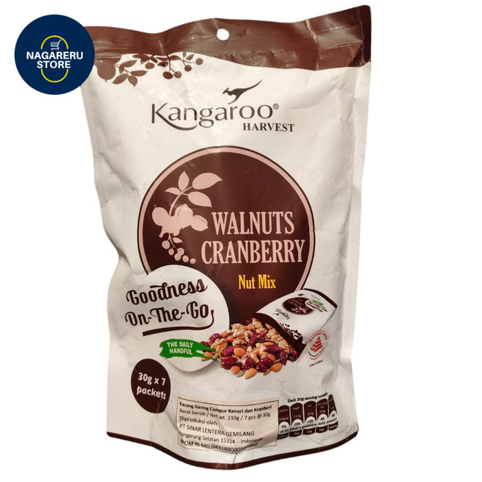 

Kangaroo harvest walnuts cranberry nut mix 210gr