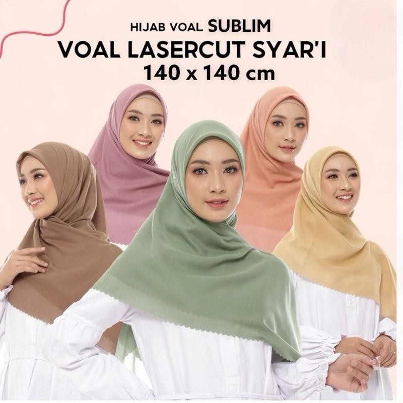 Segi Empat Jumbo Polos Voal LC 140 x 140 cm