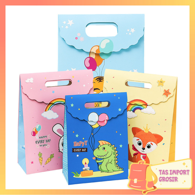 

Tas Import - 6041 Goodie Bag Karakter Animal / Tas Ulang Tahun Lucu / Tas Bingkisan Ulang Tahun / Paper Bag Bingkisan / Goodie Bag Lucu
