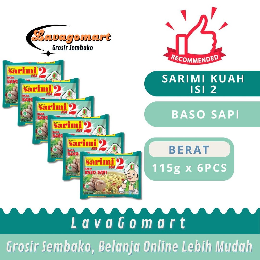 

SARIMI KUAH ISI 2 BASO SAPI 115g - 6PCS - LAVAGOMART - BANDUNG