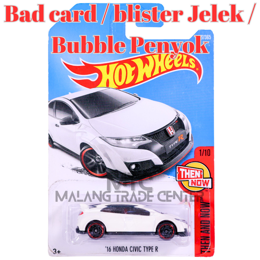 Hot Wheels 2016 Honda Civic Type R Putih 2016 Blister Jelek / Bad Card / Anggap Loose