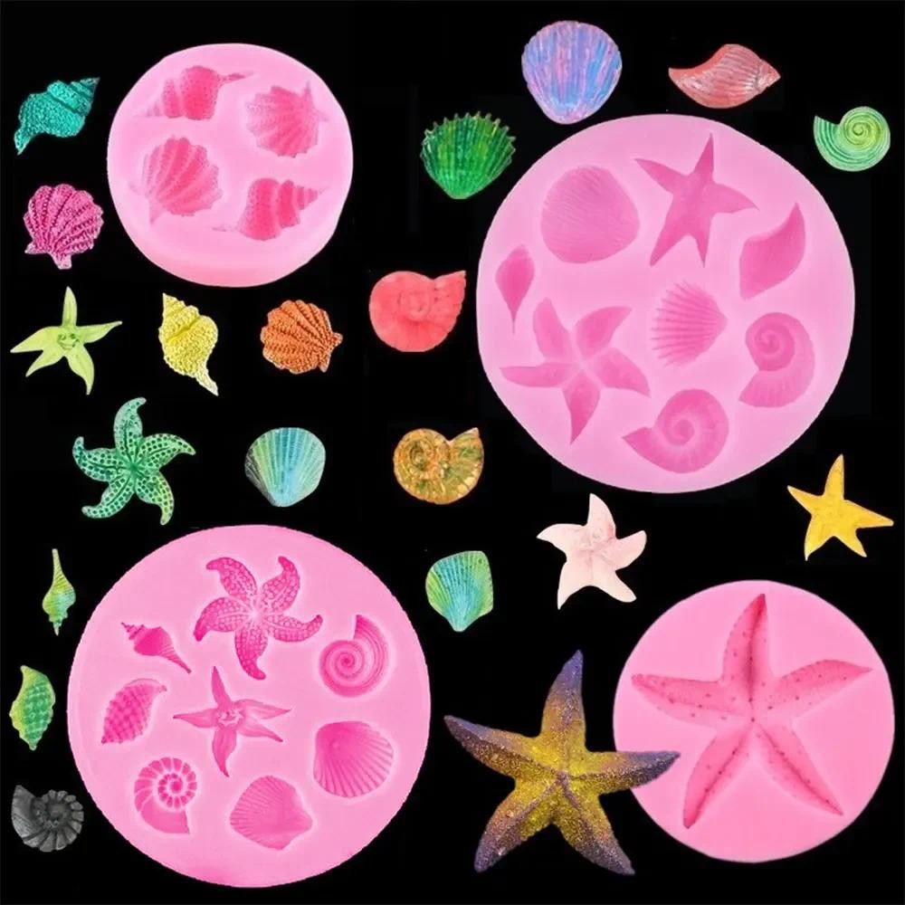 

Multi Style Sea Shell Soap Silicone Mould Relief Starfish Candle Resin Mold Baby Room Conch Gypsum Decor Birthday Chocolate Gift