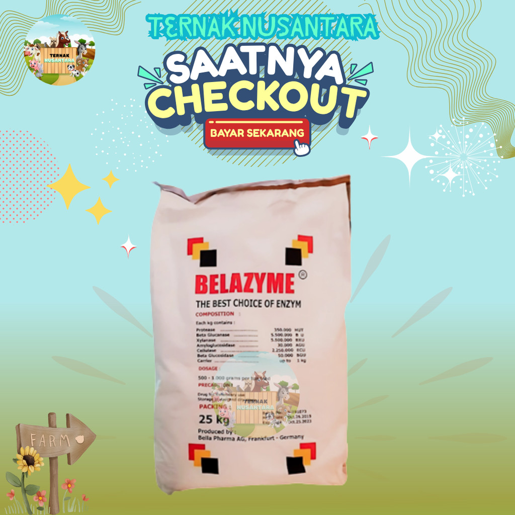 BELAZYME 1 KG - Suplemen enzim ternak - Enzim Unggas - Enzim Ayam - Enzim Bebek - seperti NATUZYME