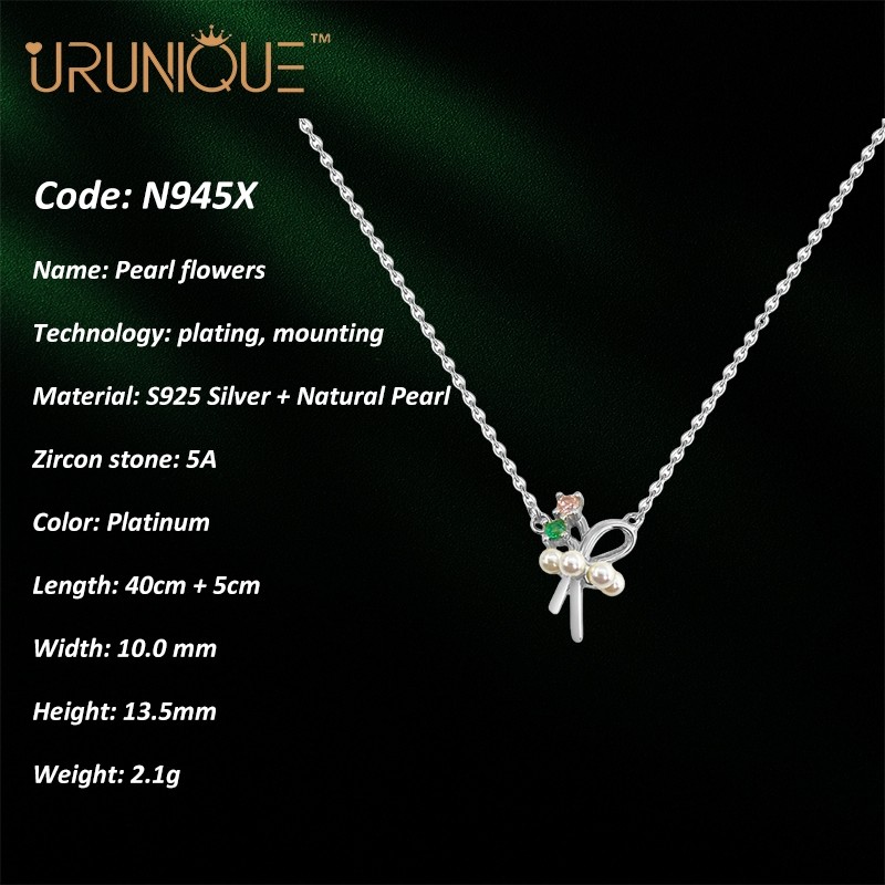 URUNIQUE Kalung Perak Wanita Necklace 925 Silver Kalung Emas 18K Gold