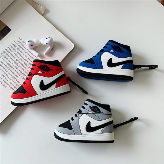 PROMO[Terlaris] NIKE AIR JORDAN 1 SERIES - Airpods Case 3D Soft Silicone Gen 1 2 3 PRO - Abu-abu, Ai